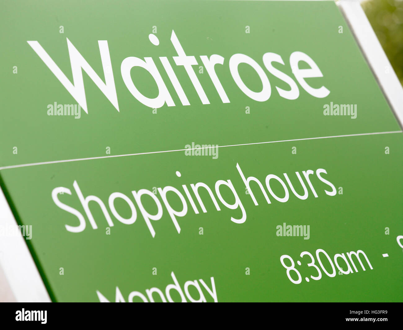 Waitrose signe Banque D'Images