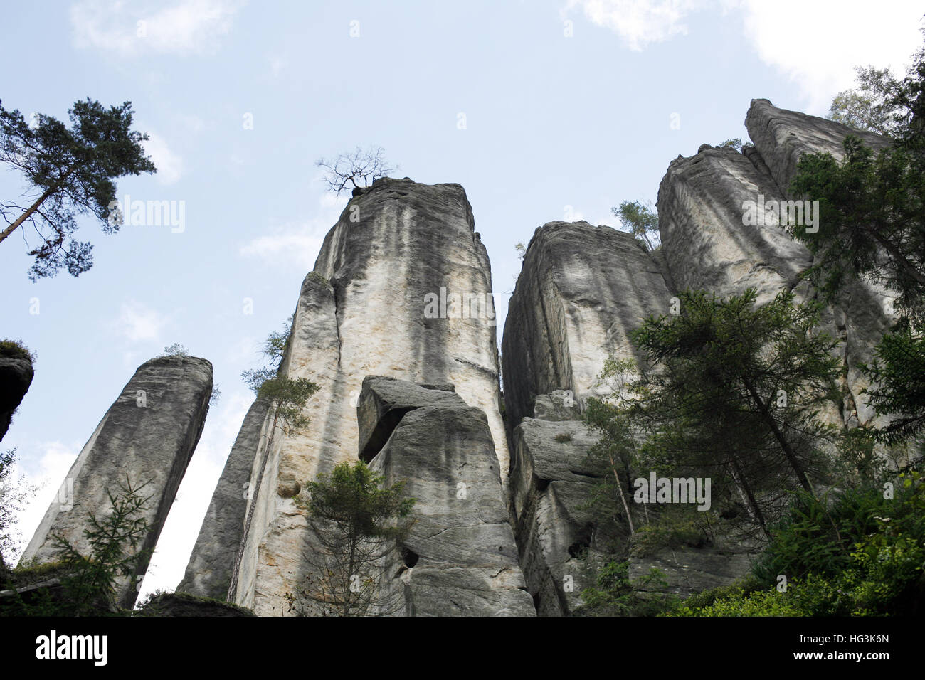 Montagne de la table, la Pologne - Partie centrale de la Sudetes, formations rocheuses remarquables Banque D'Images