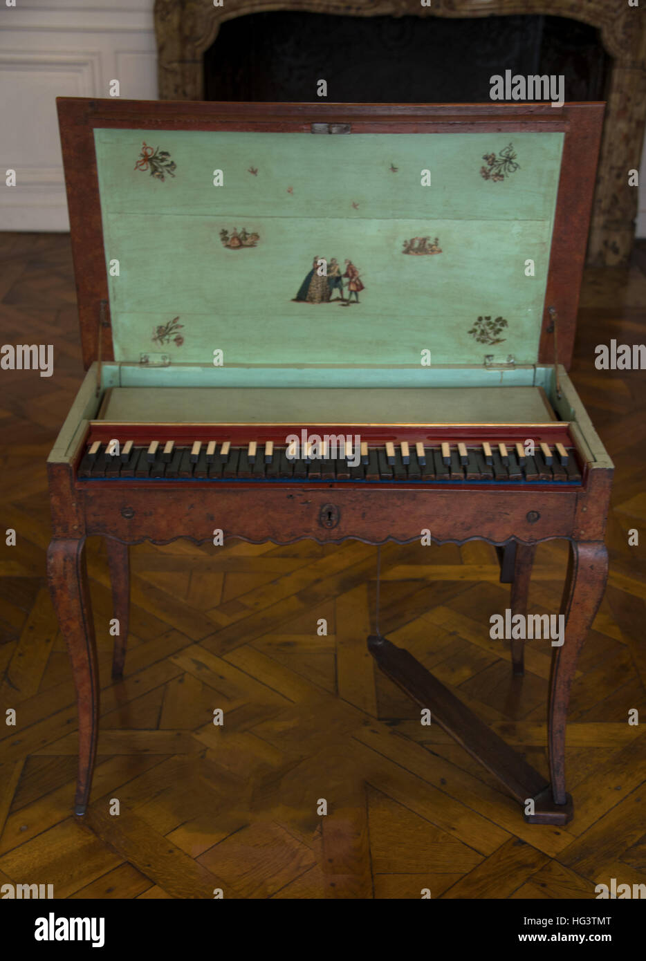 18e siècle , sur orgue orgue portable ( tableau ) Banque D'Images