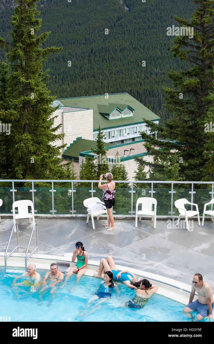 Prendre dans la vue au Banff Upper Hot Springs de Banff National Park (Alberta, Canada Banque D'Images