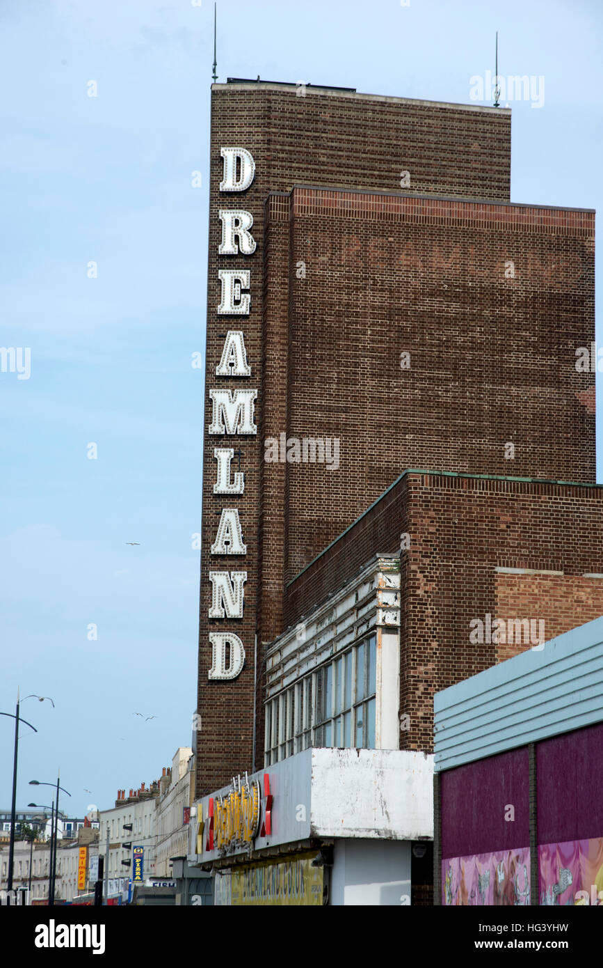 De style rétro Dreamland amusement park, Margate, Kent, UK. Banque D'Images