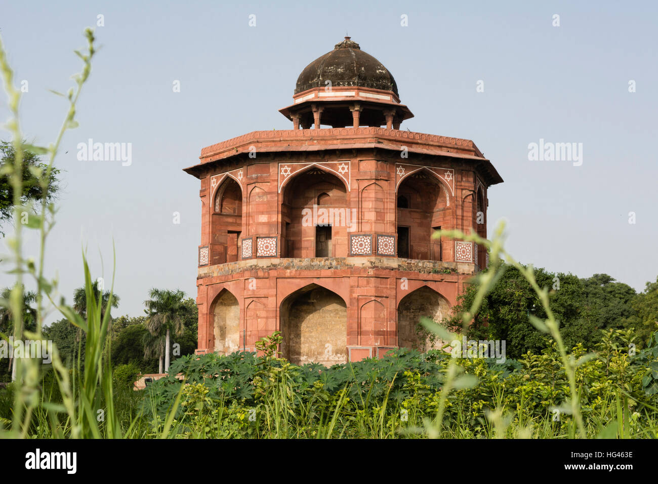 Sher mandal dans purana qila complexe dans Delhi. Banque D'Images