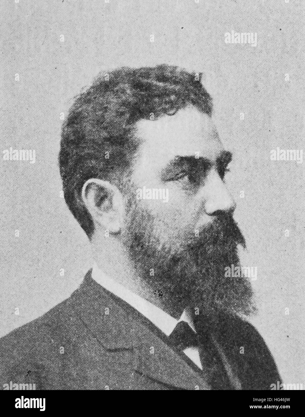 Oskar von Miller, 7 mai 1855 - 9 avril 1934, était un ingénieur allemand et fondateur du Deutsches Museum, un grand musée de la technologie et de la science, de la reproduction d'une photo de l'année 1895, l'amélioration numérique Banque D'Images