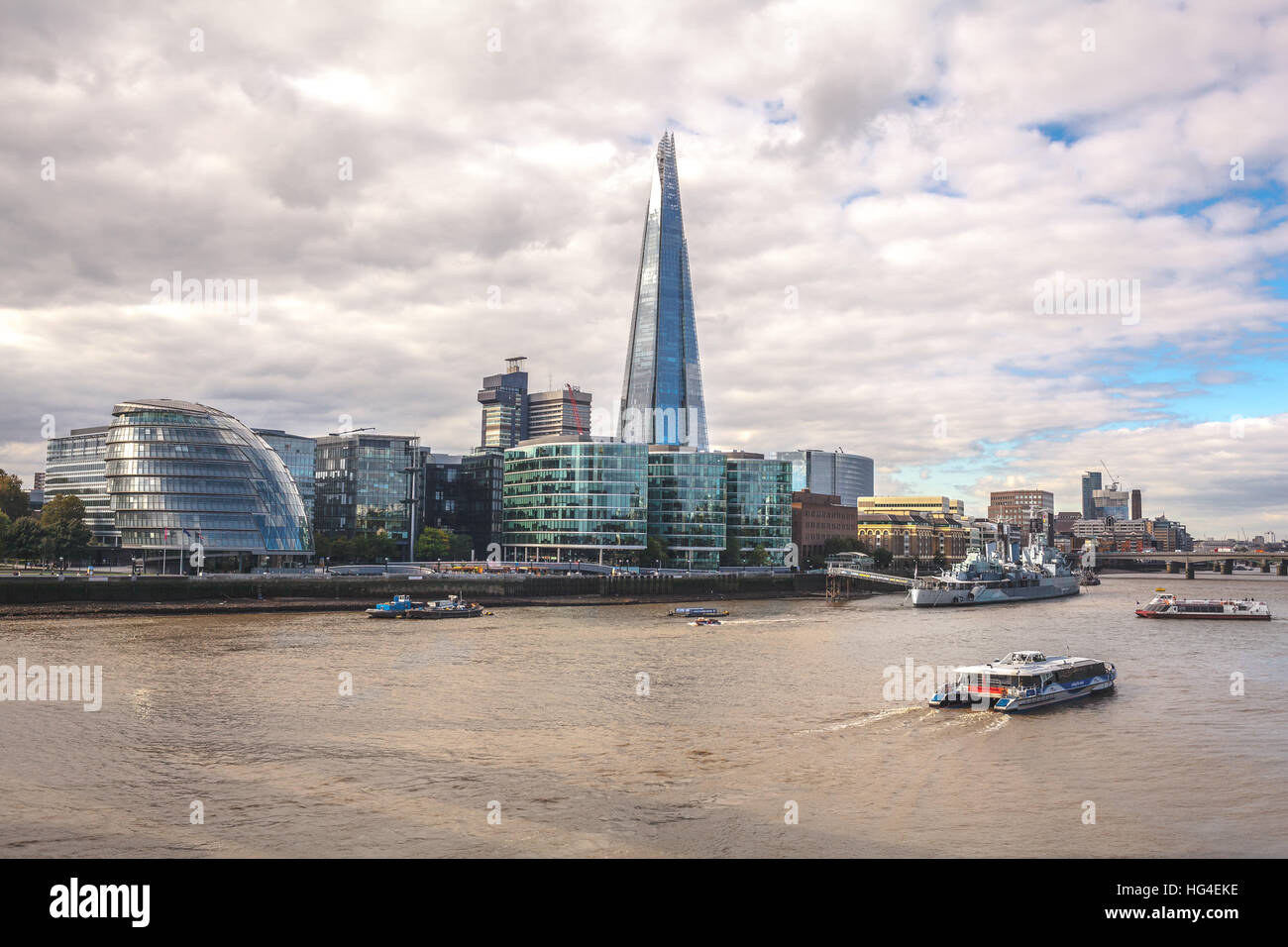 Le Shard London Skyline panorama paysage urbain sur la rivière Thames Banque D'Images