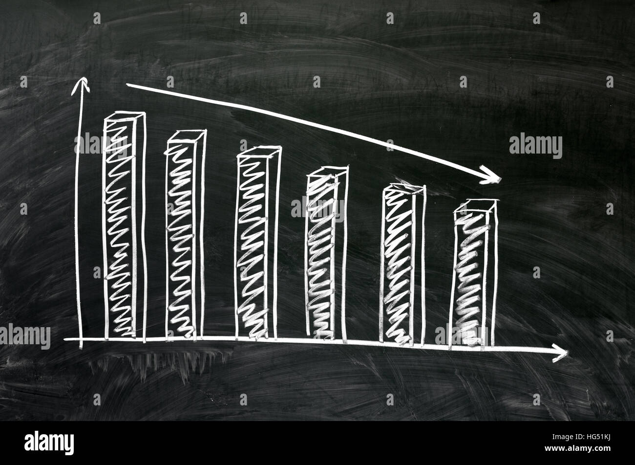 Tableau noir à la diminution de la carte. Banque D'Images