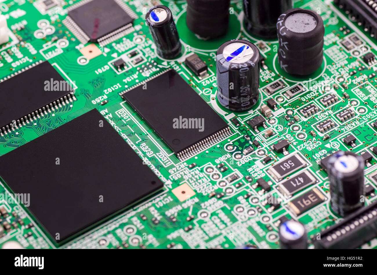 Carte de circuit imprimé à l'unité centrale de traitement Banque D'Images