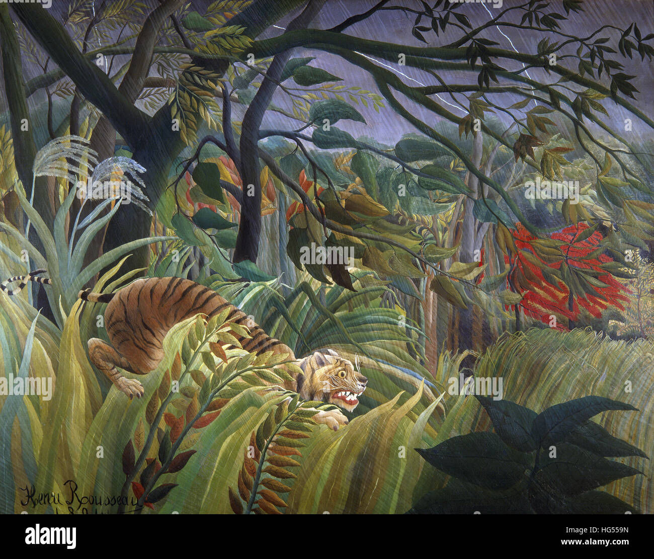 Henri le Douanier Rousseau , Tiger dans une tempête tropicale Banque D'Images