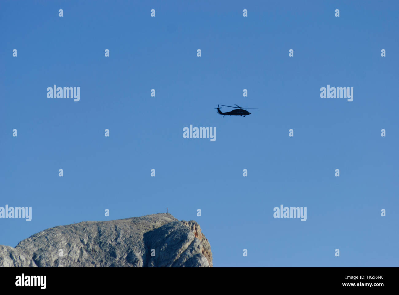 Berchtesgadener Alpen : Black Hawk - hélicoptère des Forces armées plus Hochseiler la montagne, Korcula, Salzbourg, Autriche Banque D'Images