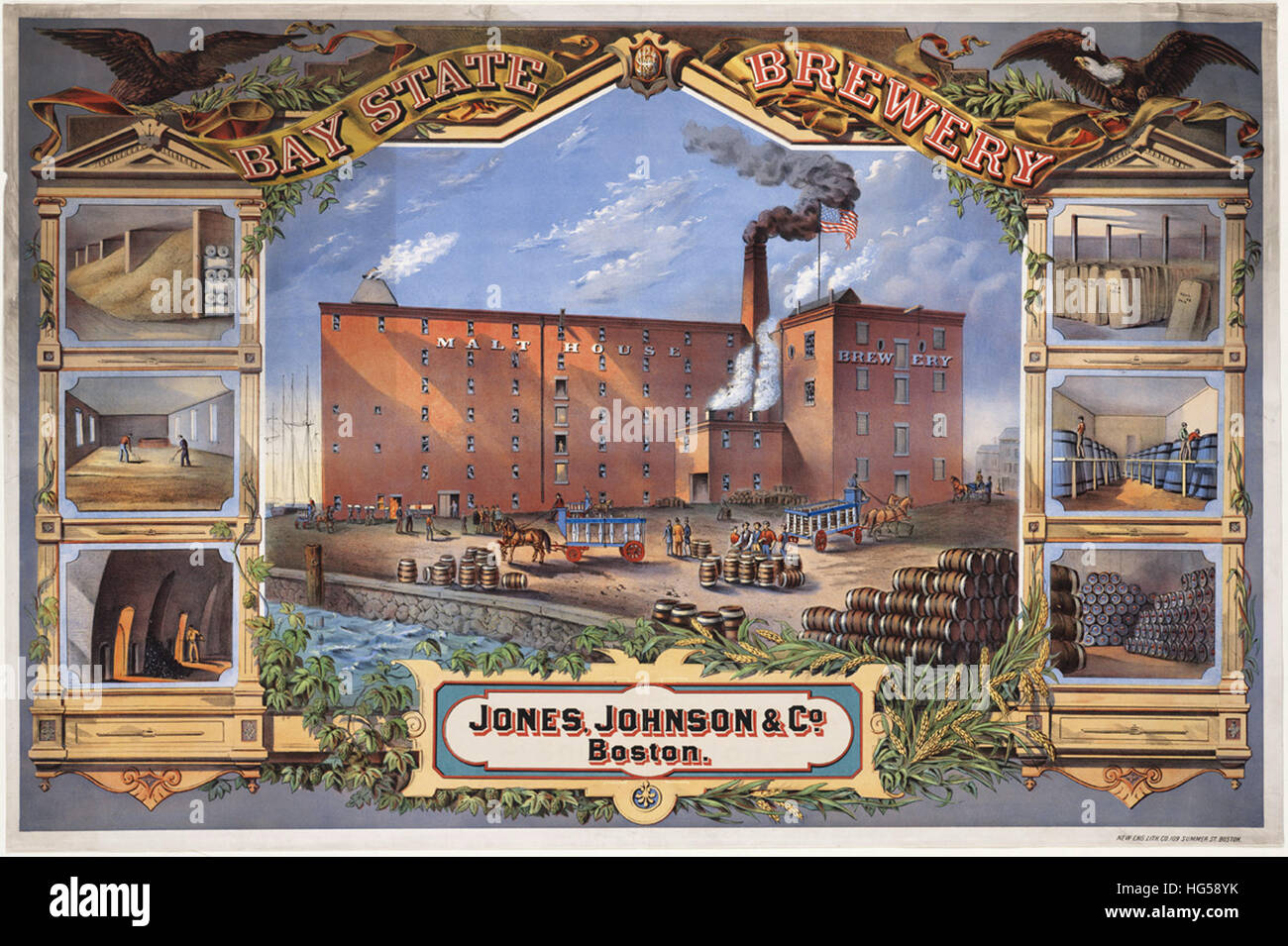 Brasserie de Boston Bay State Posters - Brasserie, Jones, Johnson & Co., Boston Banque D'Images