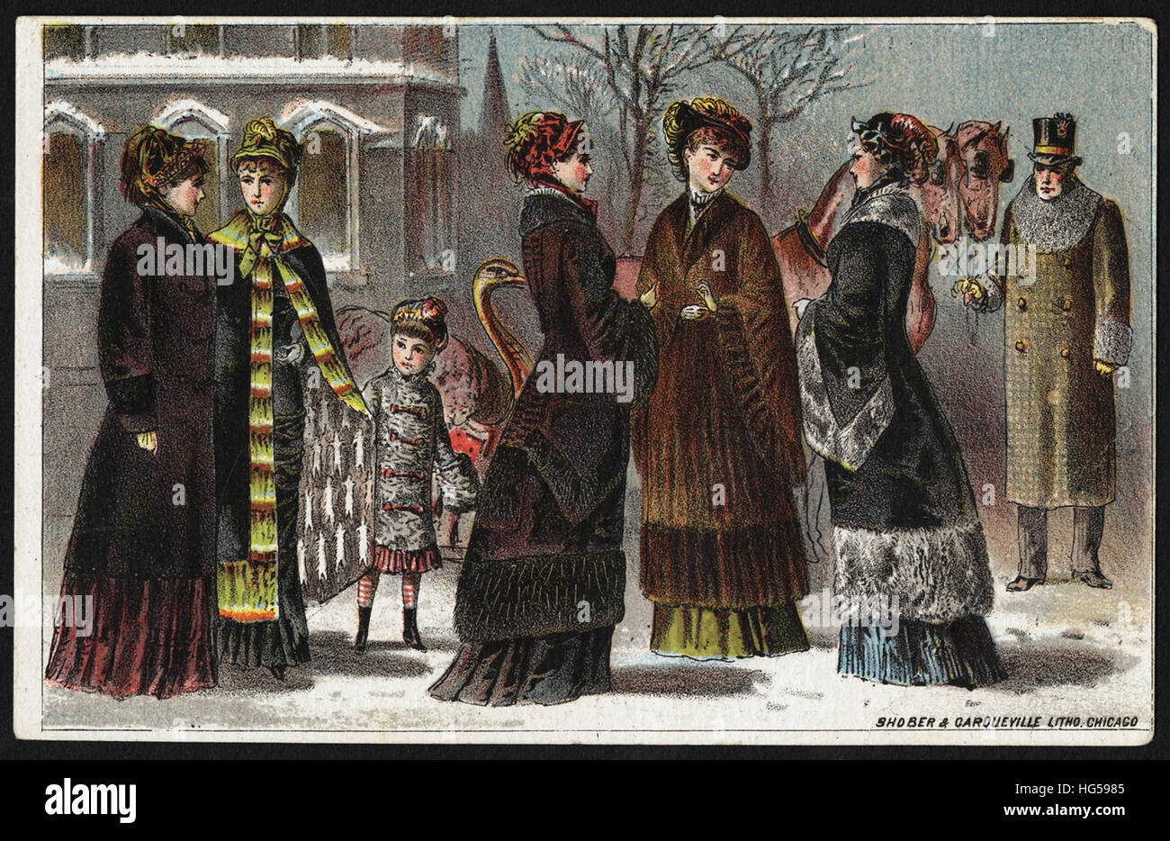 Le commerce du vêtement Cartes - M. J. F. Periolat & Co. des fourreurs du nord-ouest. Les fourrures de toutes sortes à des prix raisonnables. Banque D'Images