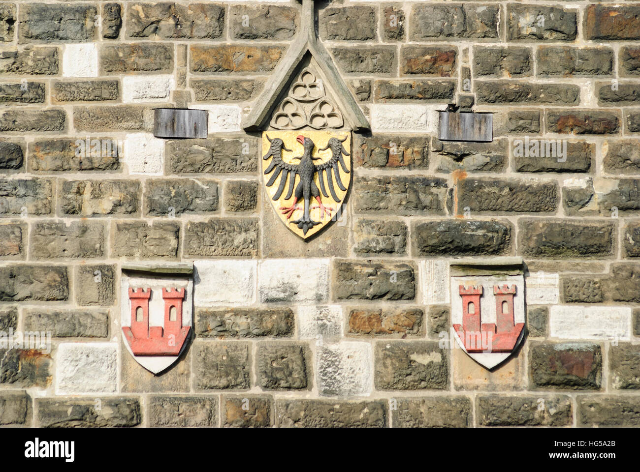 Rothenburg ob der Tauber : armoiries de la ville, à la Porte Rödertor Mittelfranken, Middle Franconia, Bayern, Bavière, Allemagne Banque D'Images