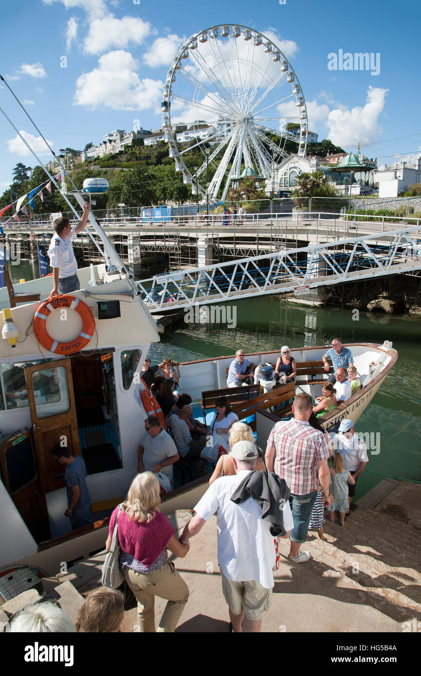 Le traversier Western Lady III qui opère dans la saison d'entre les villes balnéaires de Brixham et Torquay Devon UK Banque D'Images