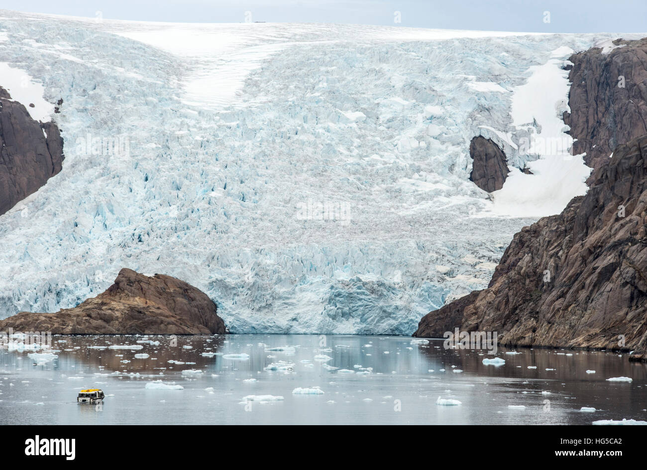 Kujatdeleq Glacier, Prins Christian Sund, le sud du Groenland, les régions polaires Banque D'Images