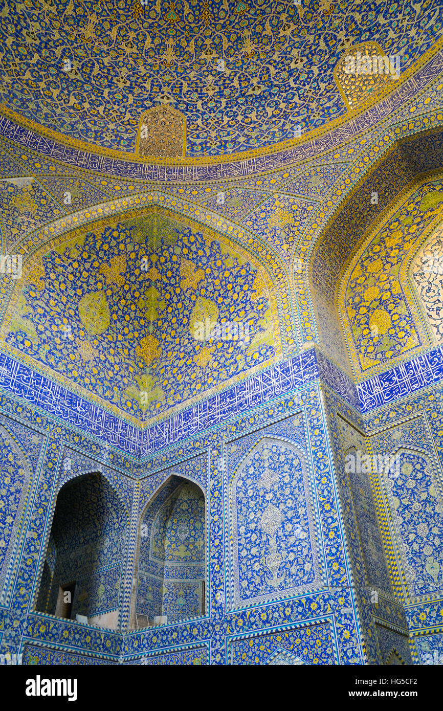 Sanctuaire principal, la mosquée d'Imam, Isfahan, Iran, Moyen-Orient Banque D'Images