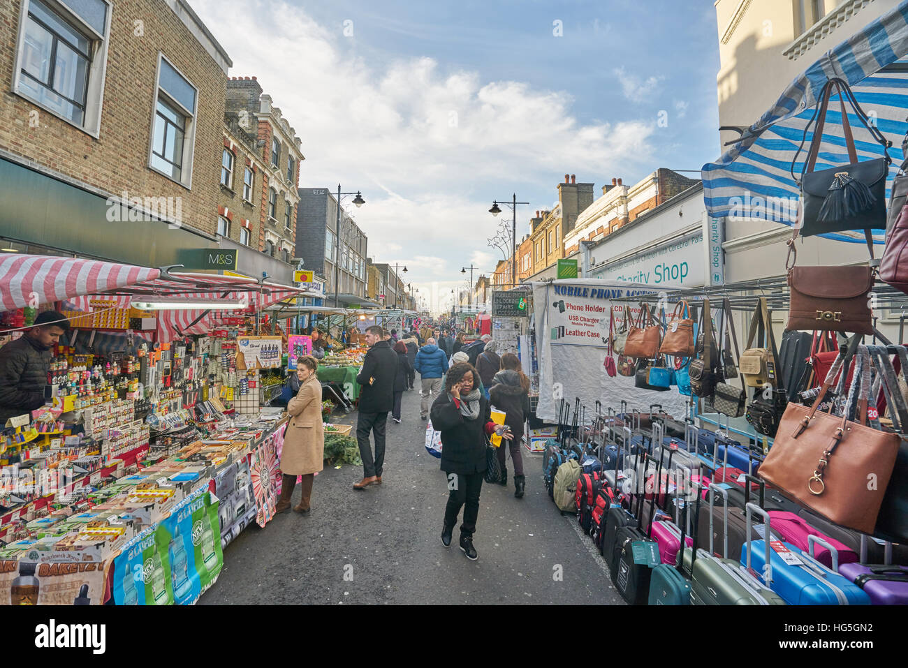 Marché de la chapelle d'Islington. La rue du Marché Banque D'Images