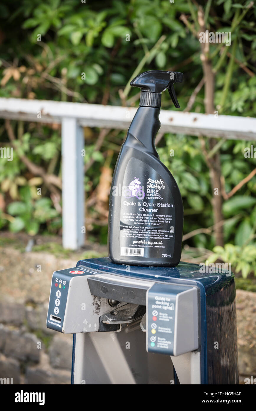 Bouteille de cycle et cycle de nettoyage station, London Banque D'Images