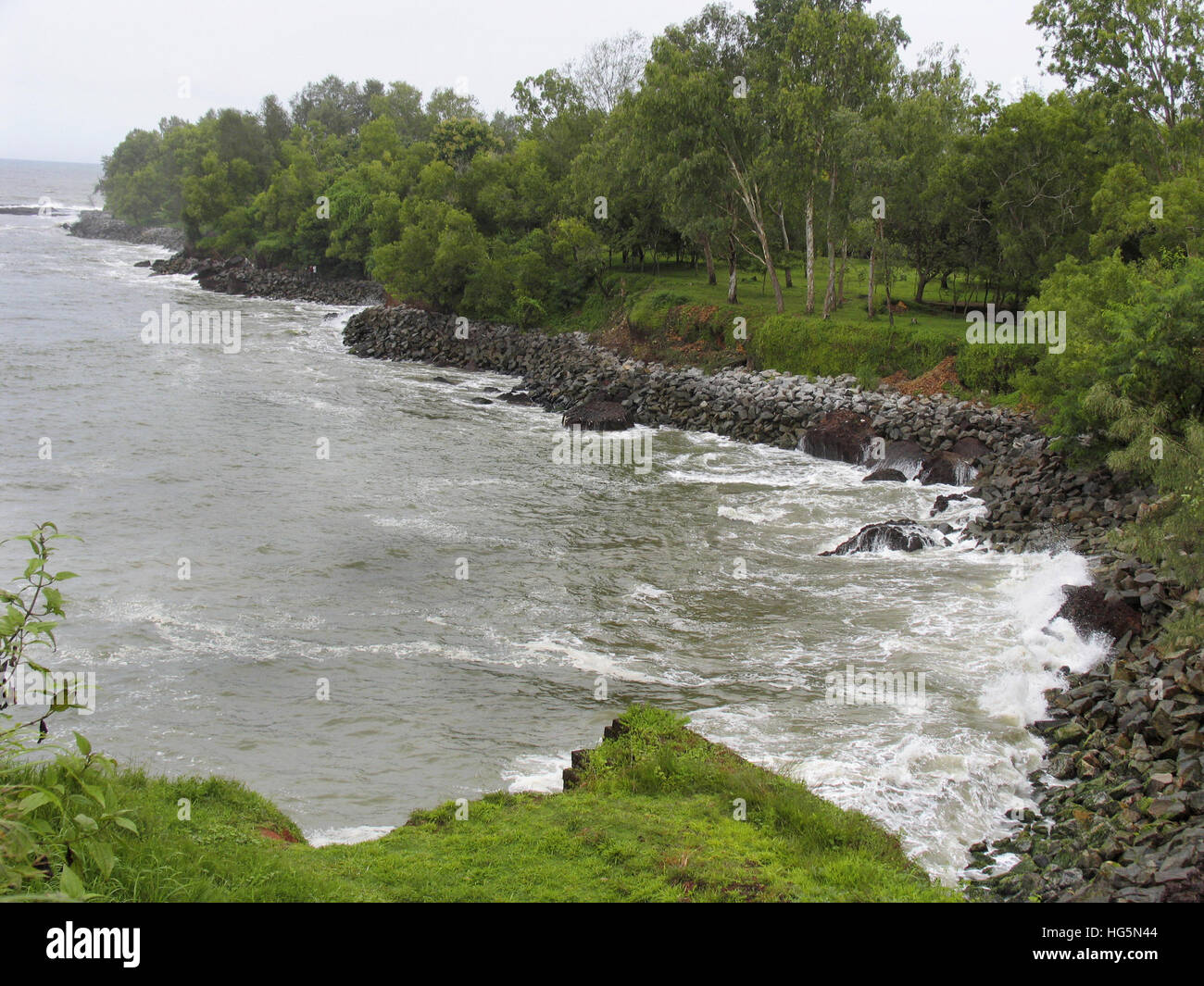 En ondes à mousson st. Angelo fort, kannur, Kerala, Inde Banque D'Images