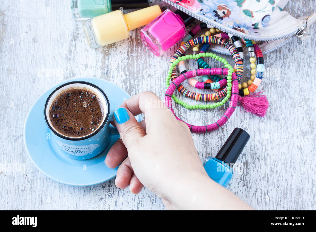 Le café turc avec concept femelle Banque D'Images