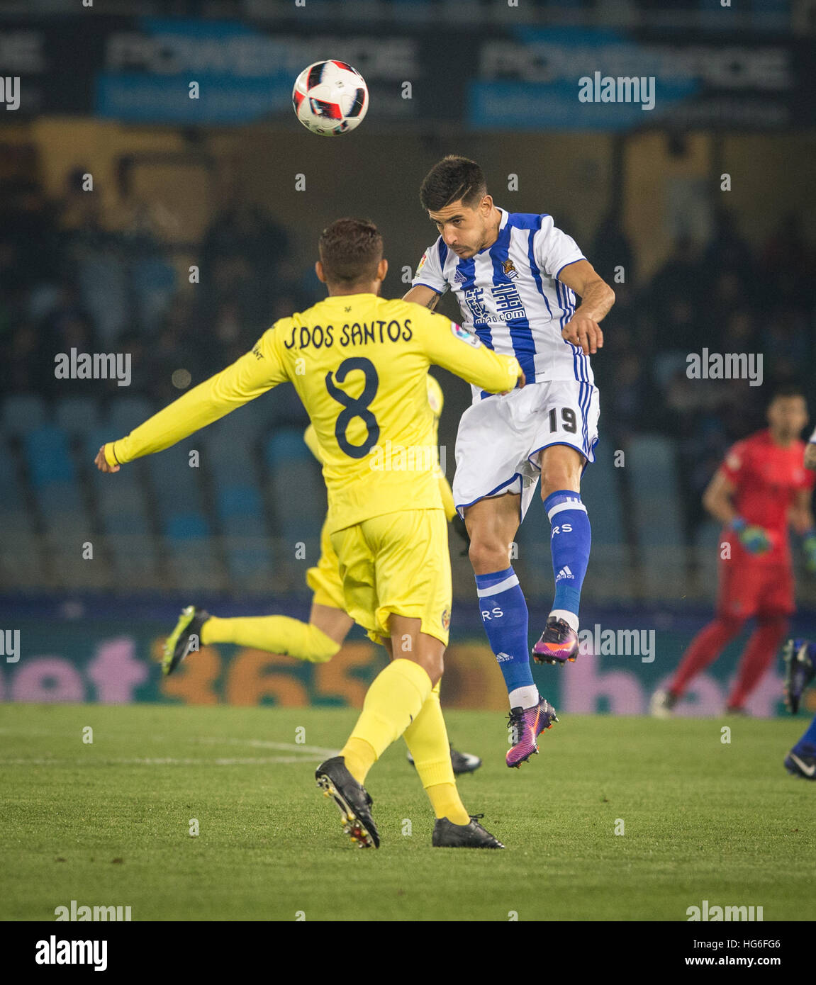 San Sebastian, Espagne. 4 janvier, 2017. Jour de match de la Copa del Rey 2016 - Saison 2017 entre Real Sociedad et Villareal , chantier du stade Anoeta a joué le mercredi Janvier 04th, 2017. San Sebastian, Espagne. 19 Yuri. Credit : VWPics/Alamy Live News Banque D'Images