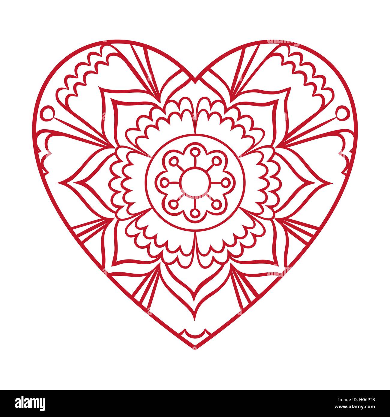 Doodle Coeur Valentines Day Card élément De Design Floral