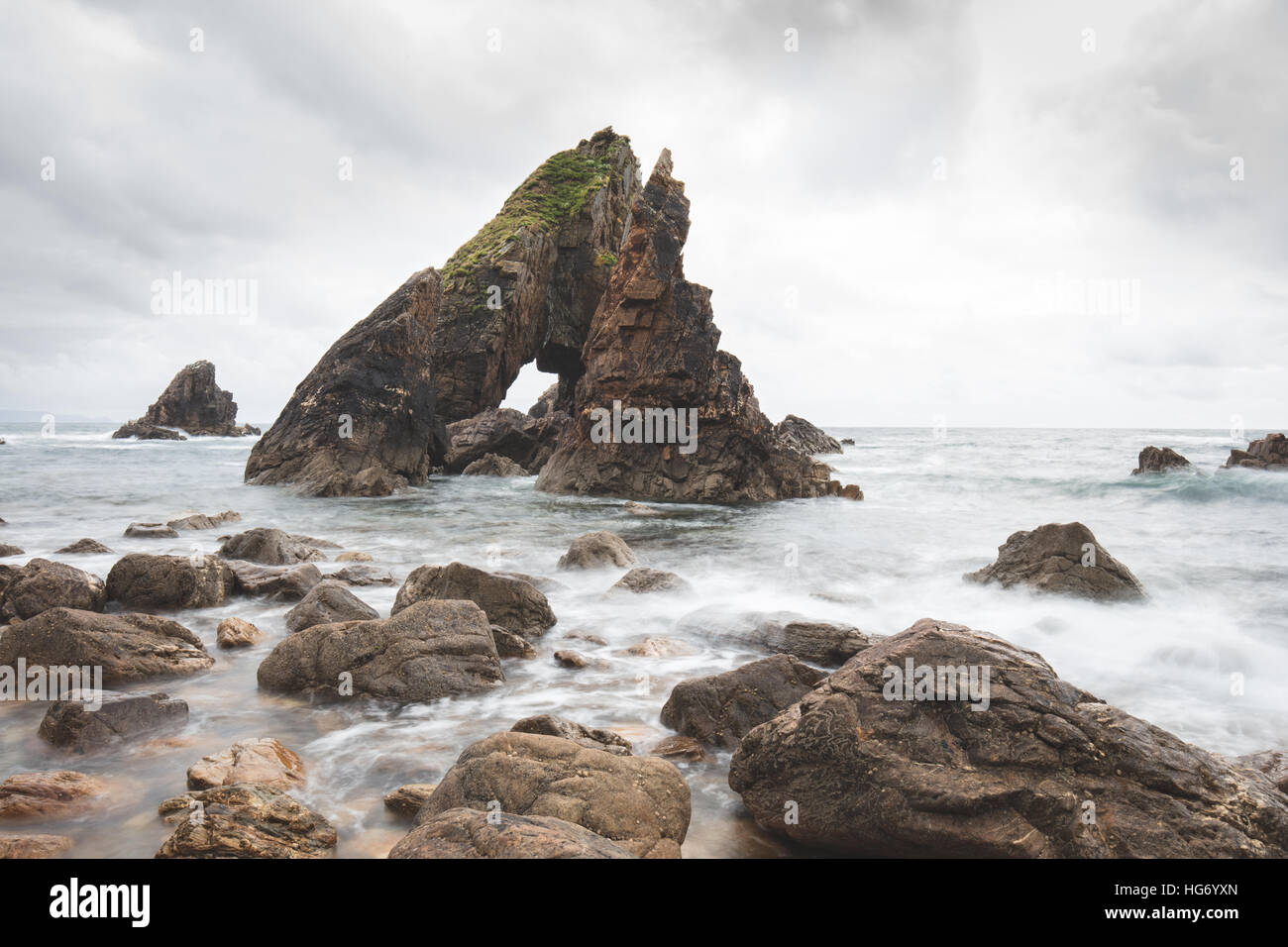 Crohy Head sea arch, comté de Donegal, Irlande Banque D'Images