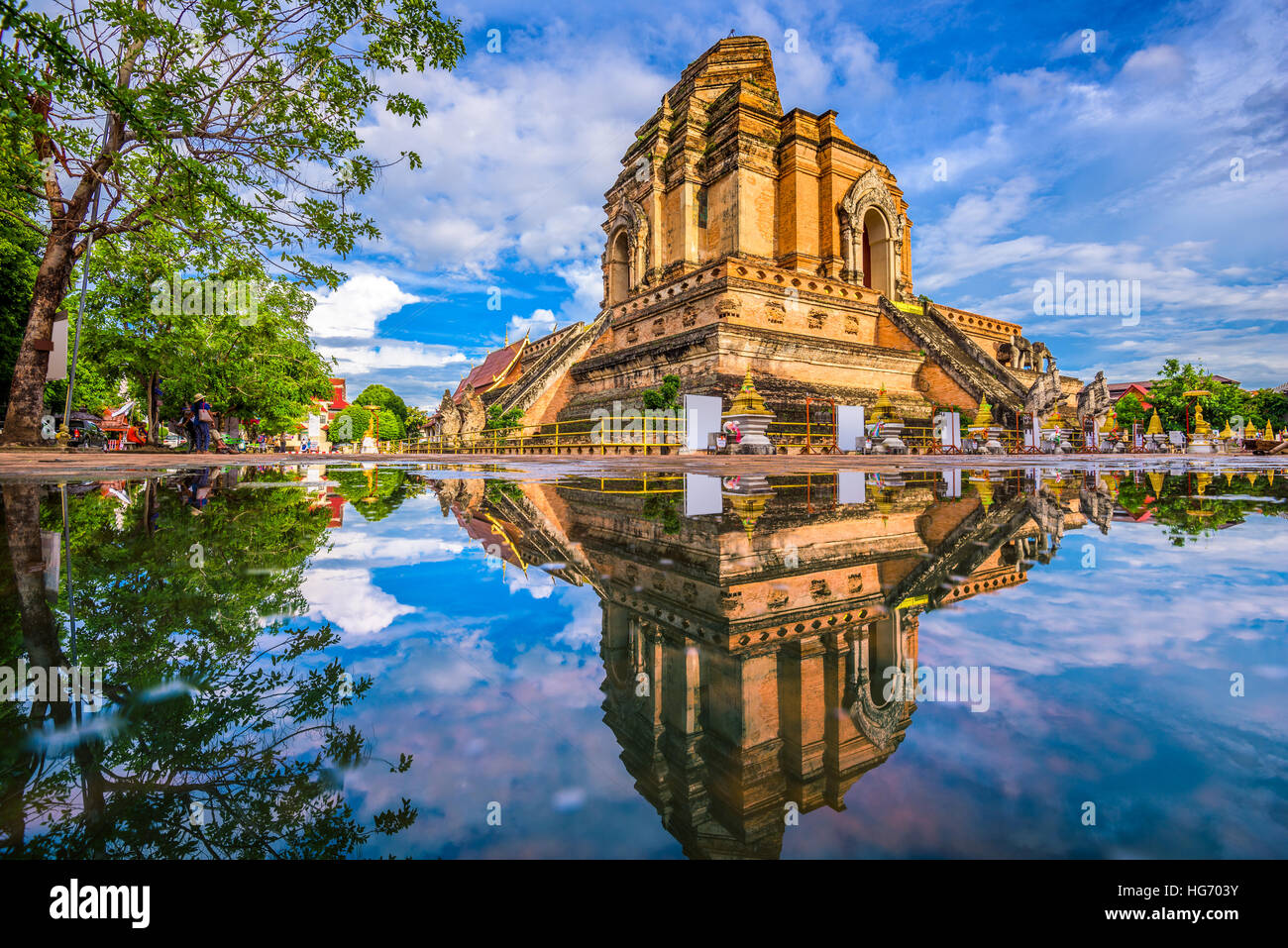 Chiang Mai, Thaïlande au Wat Chedi Laung. Banque D'Images