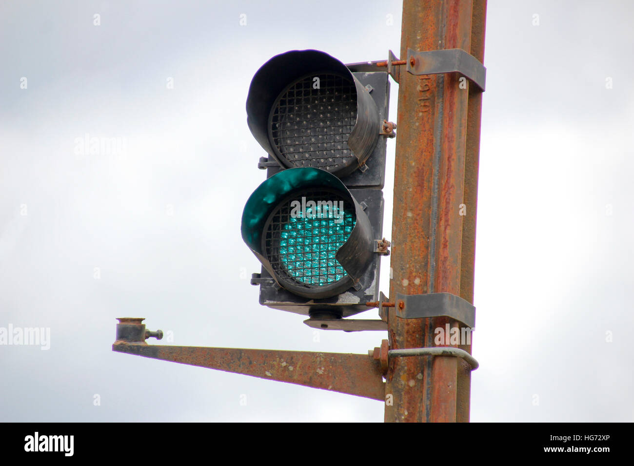 Signal de transport en commun avec la lumière Banque D'Images