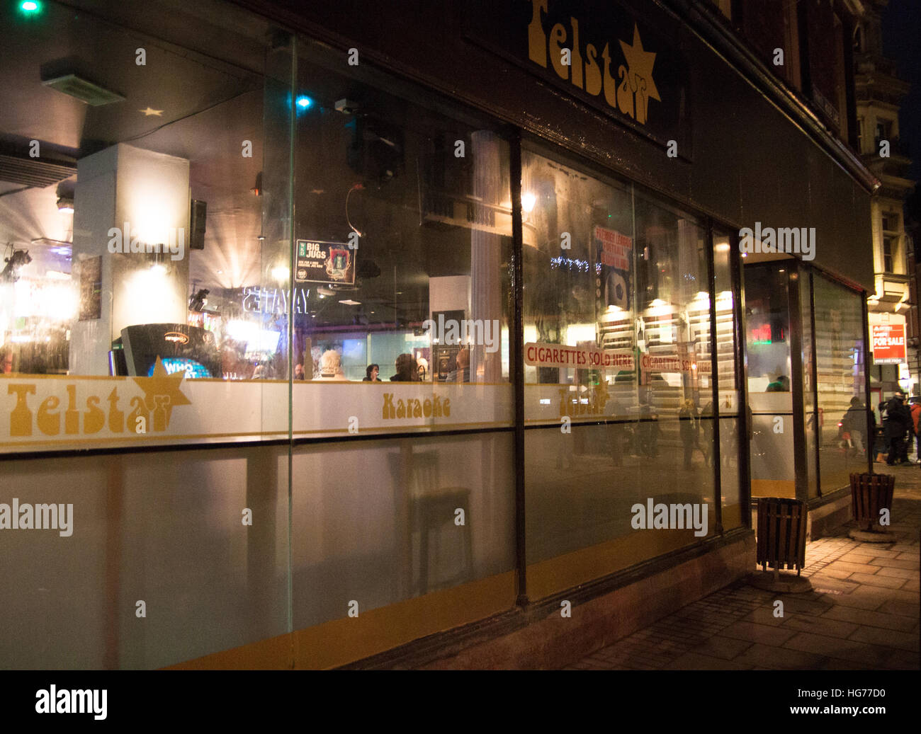 Hull UK Ville de culture, Trinity House Lane, Kingston Upon Hull - Telstar Karaoke bar de nuit Banque D'Images