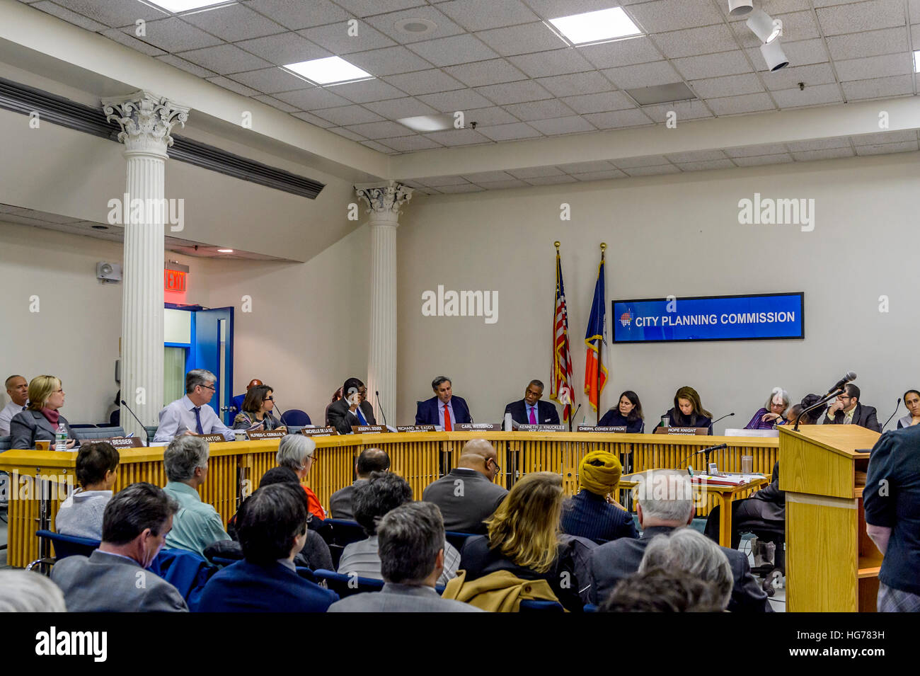 New York, États-Unis. Jan 04, 2017. La lutte contre la gentrification Brooklyn Network (BAN) protester contre le New York City Department of City Planning Division de design urbain. © Erik McGregor/Pacific Press/Alamy Live News Banque D'Images