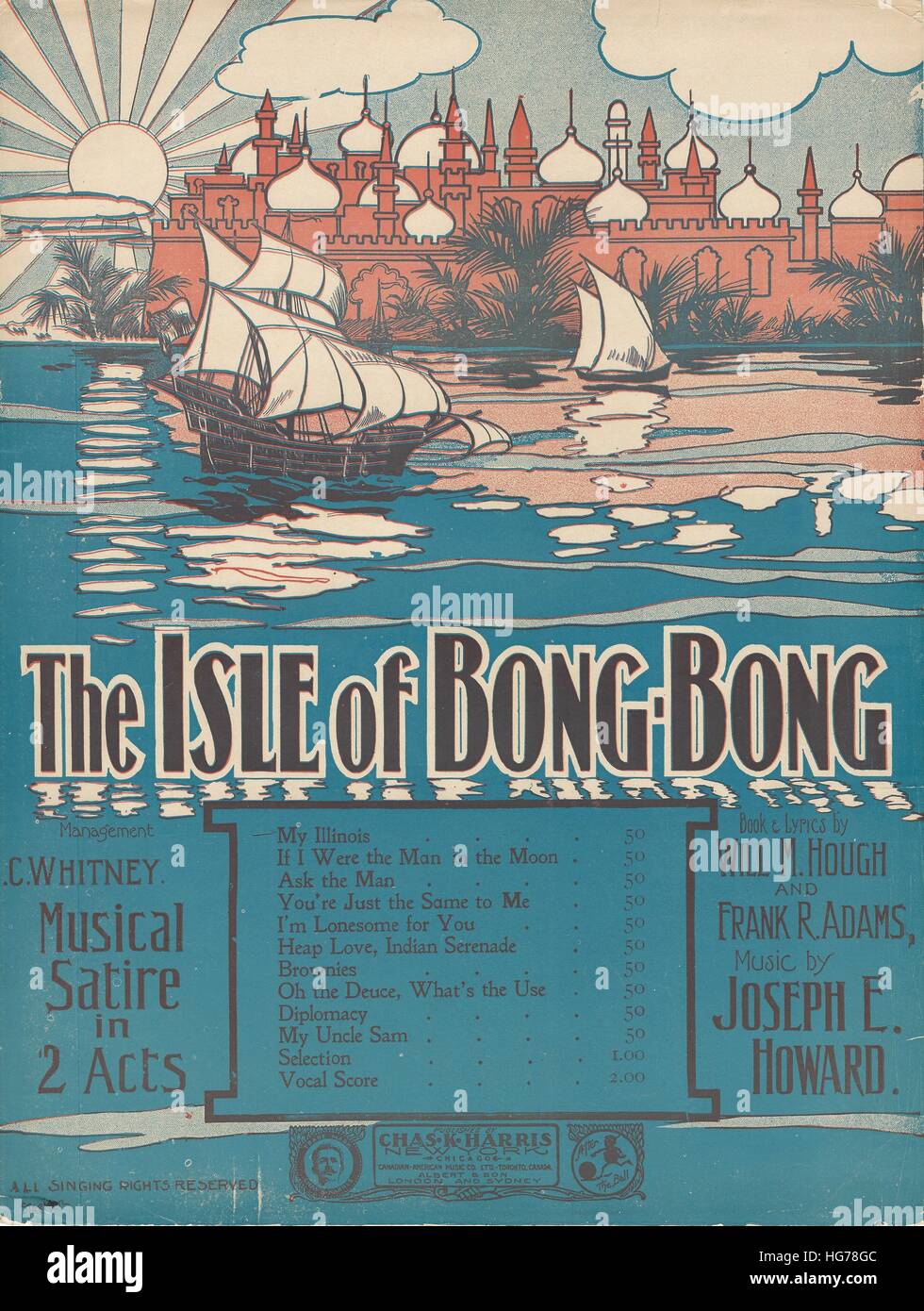 'L'île de Bong-Bong" 1905 Chicago Musical Partitions couvrir Banque D'Images