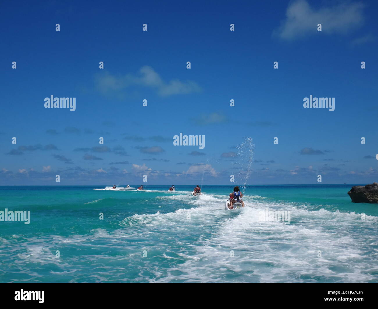 Jet ski dans les Caraïbes Banque D'Images