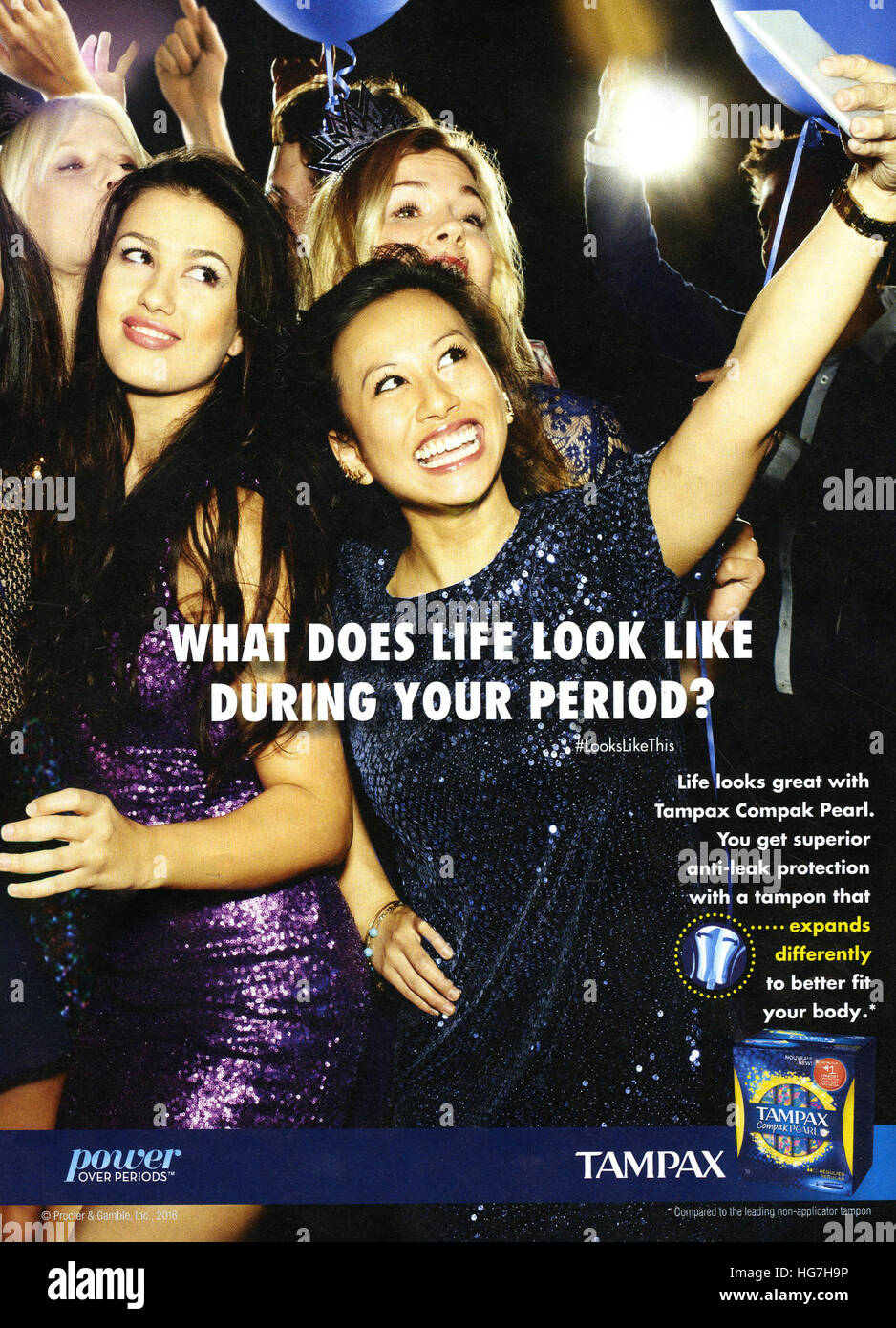 2010s UK Tampax Publicité Magazine Banque D'Images