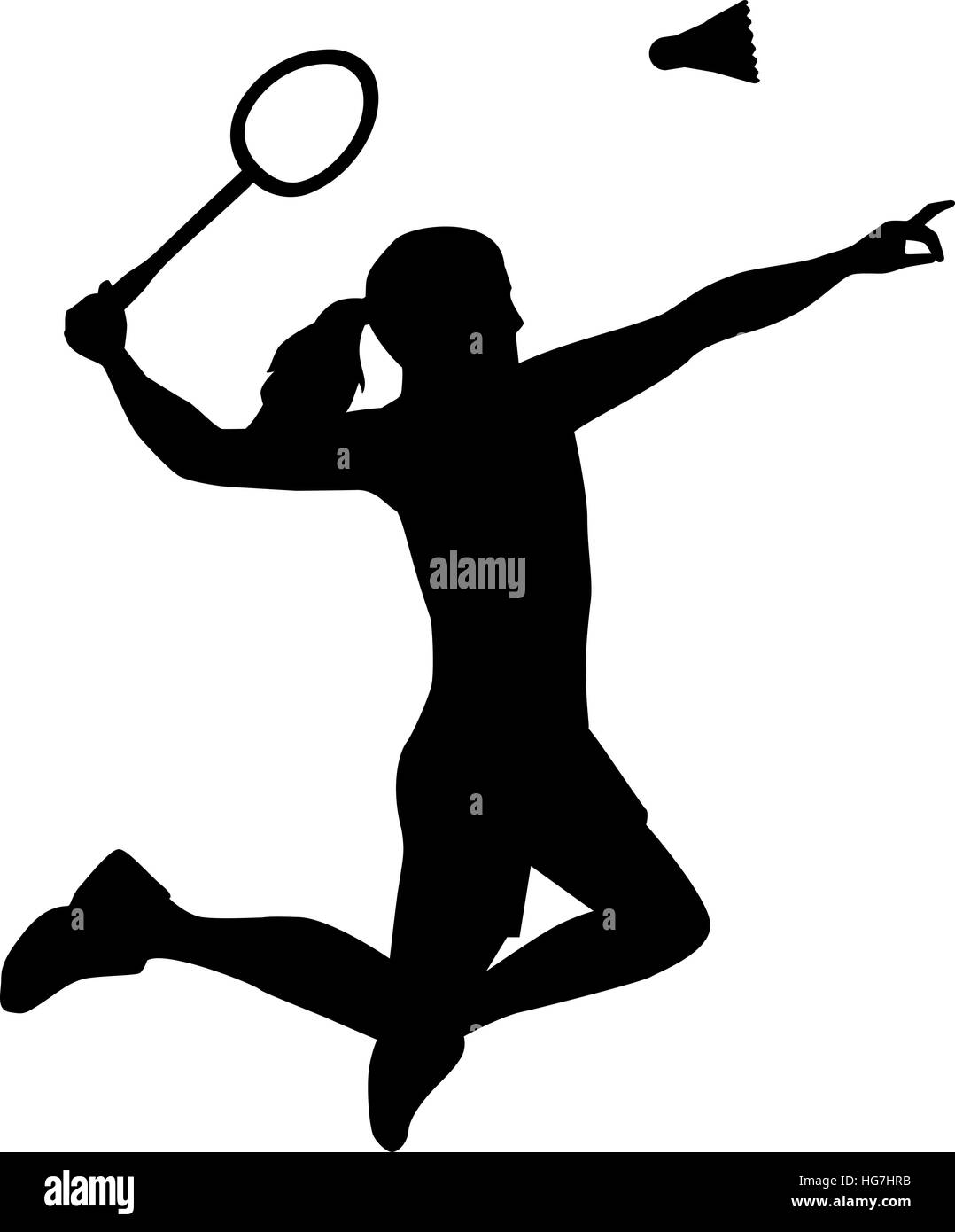 Silhouette de femme de Badminton Illustration de Vecteur
