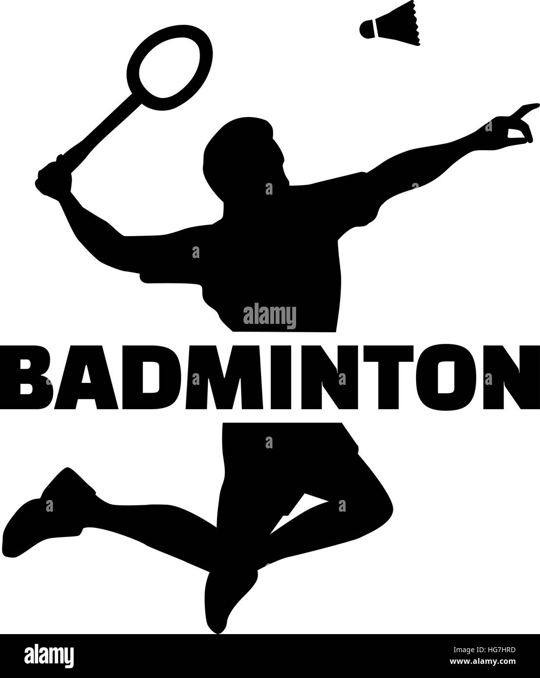Joueur de badminton d'ossature avec word Illustration de Vecteur