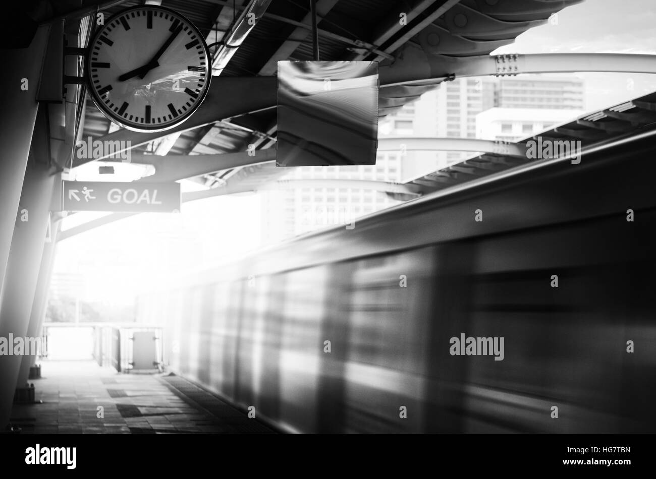 Transport public de Skytrain Rush City Life Concept Banque D'Images