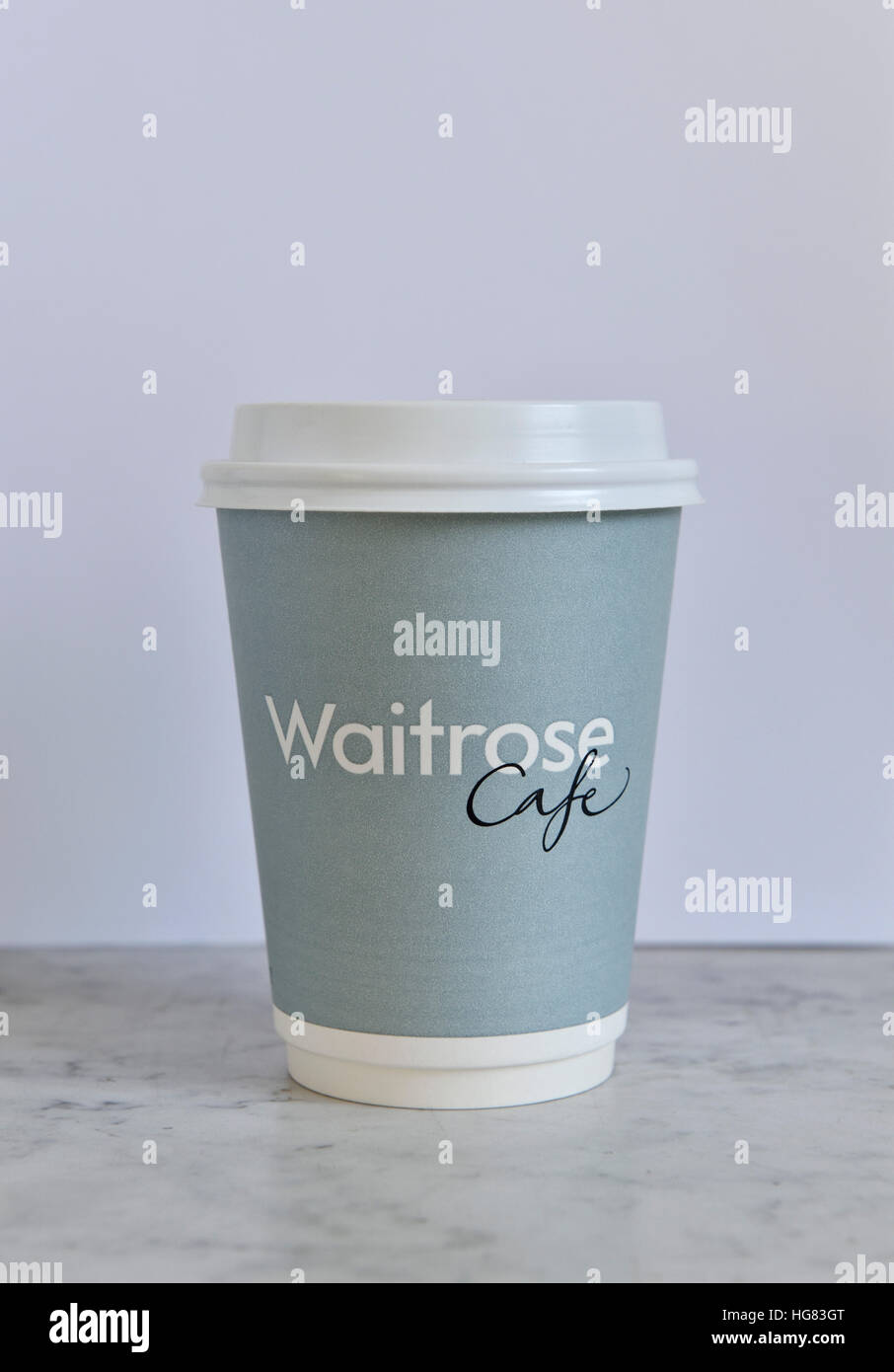 Waitrose tasse à café à emporter jetables Banque D'Images
