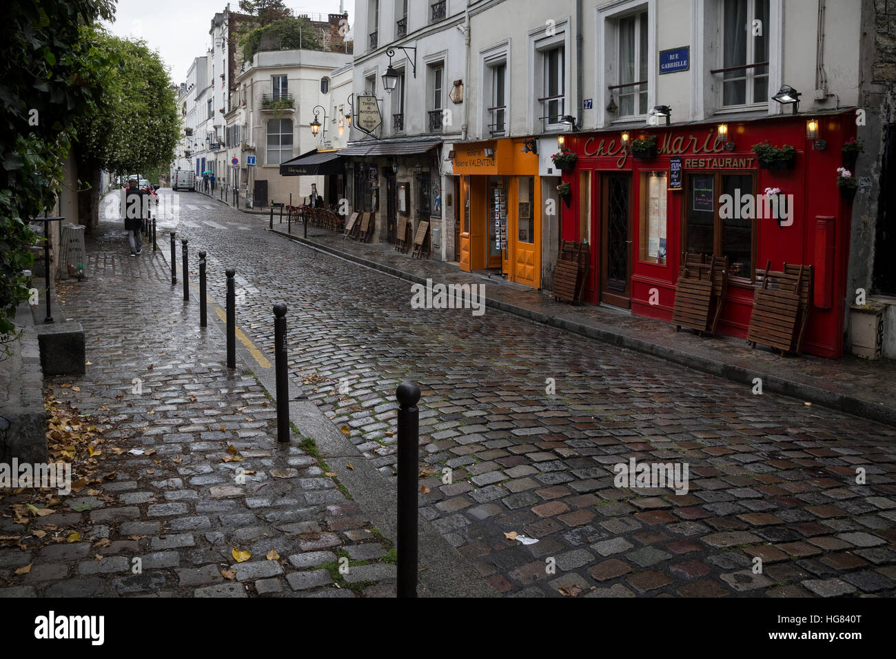 Rue Gabrielle, Montmartre, Paris, France Banque D'Images