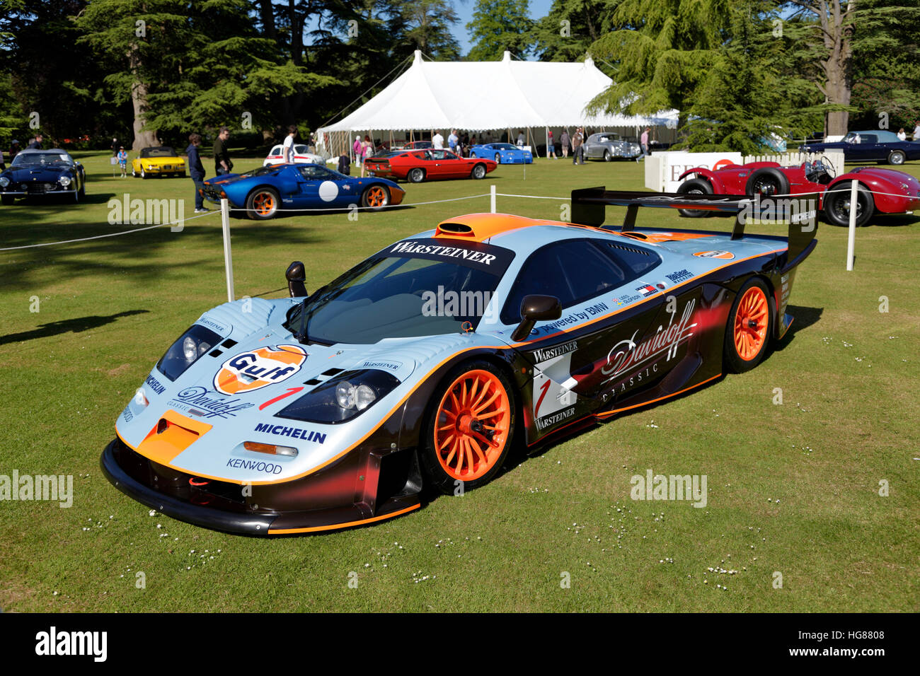 Une McLaren F1 GTR 2015 la voiture de sport à Wilton Classic & Supercar Show, Wilton House, dans le Wiltshire, Royaume-Uni. Banque D'Images