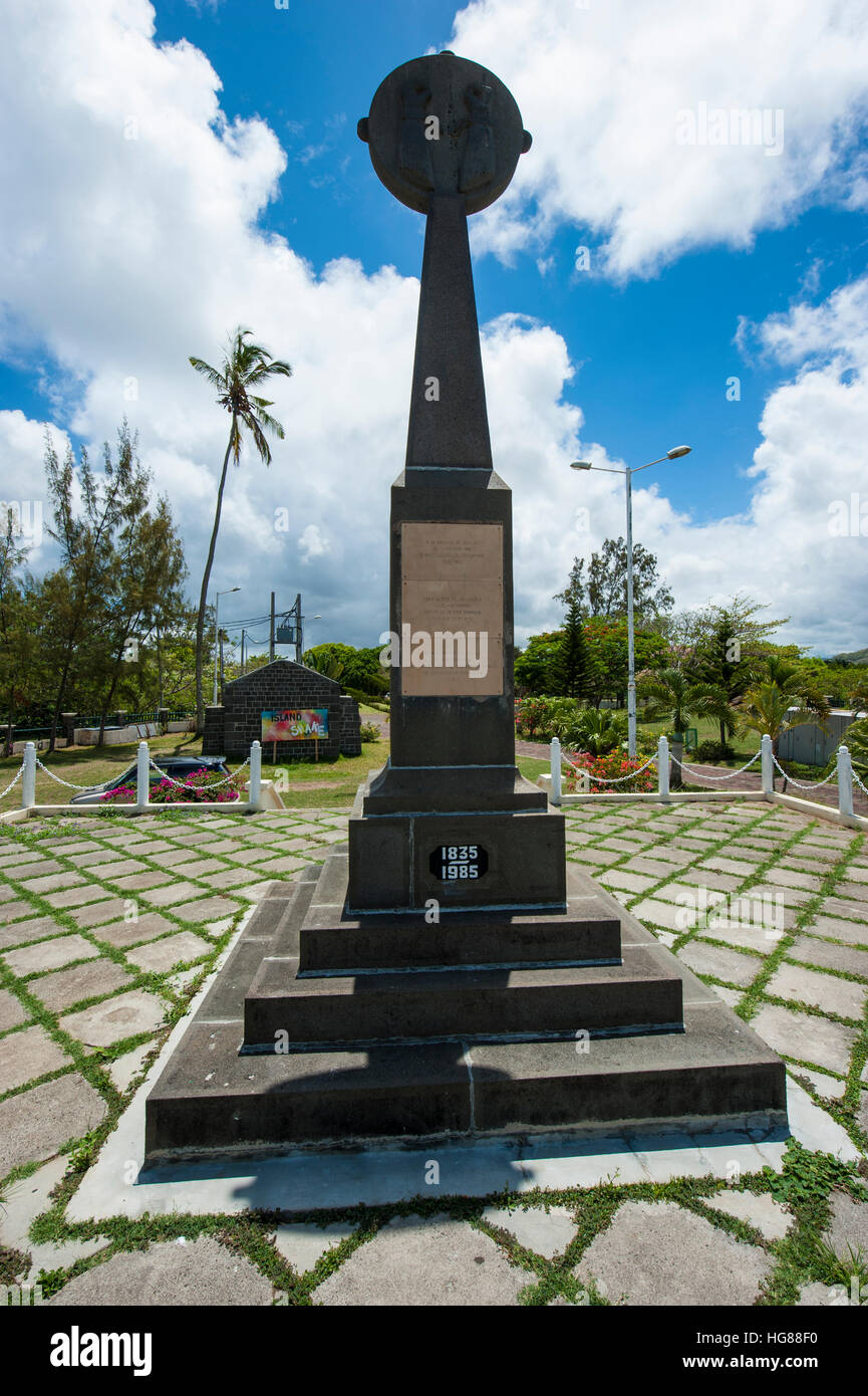 Un mémorial des esclaves à Pointe Canon à Mahebourg, Mauritius. Banque D'Images