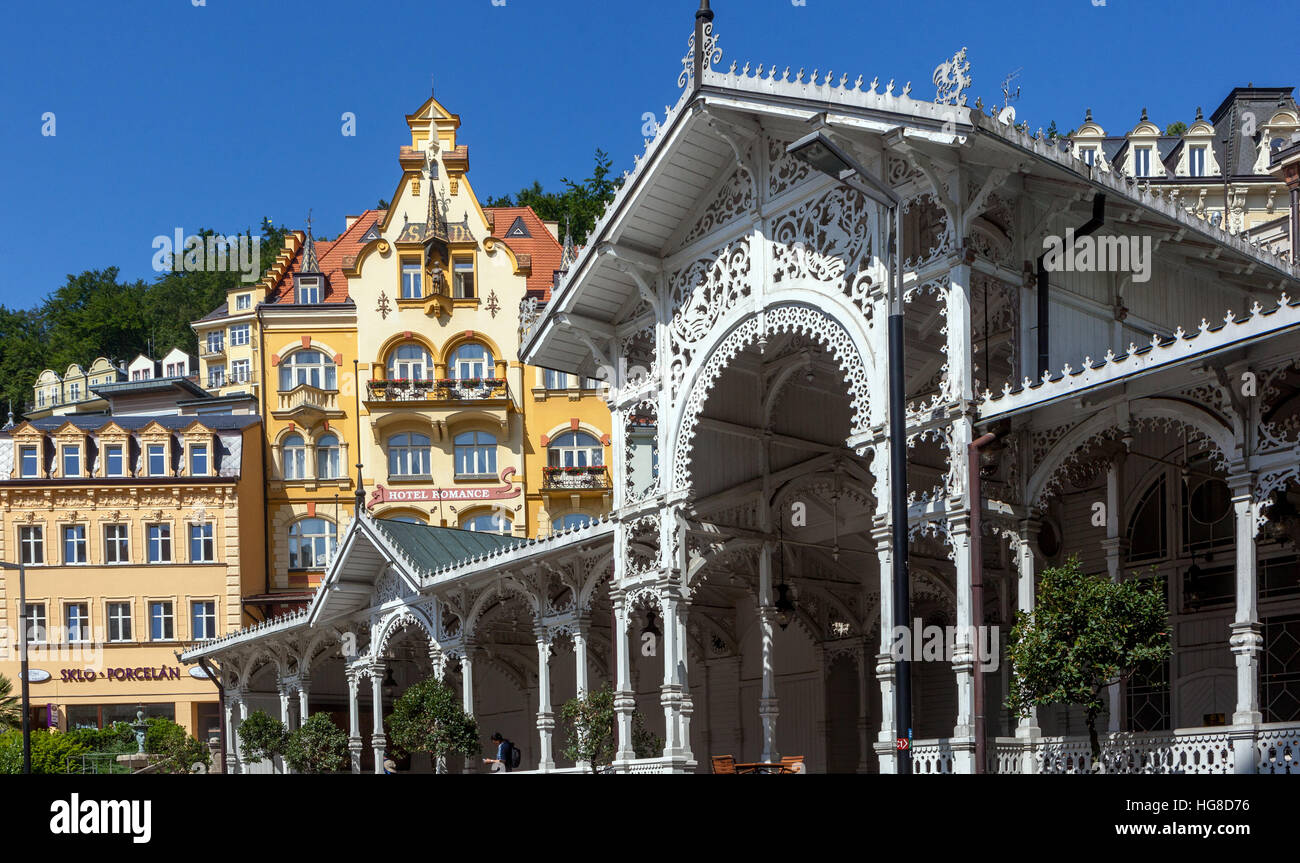 République tchèque Karlovy Vary Colonnade Spa Town Karlsbad Banque D'Images