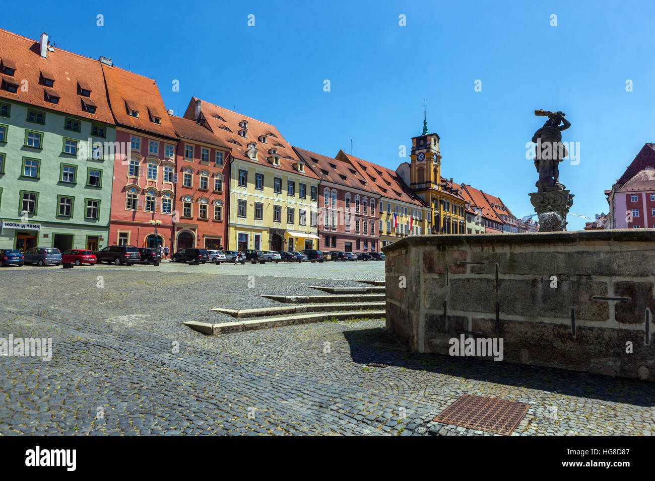 Vieille ville historique, place principale, Cheb, Bohême occidentale, République tchèque Banque D'Images