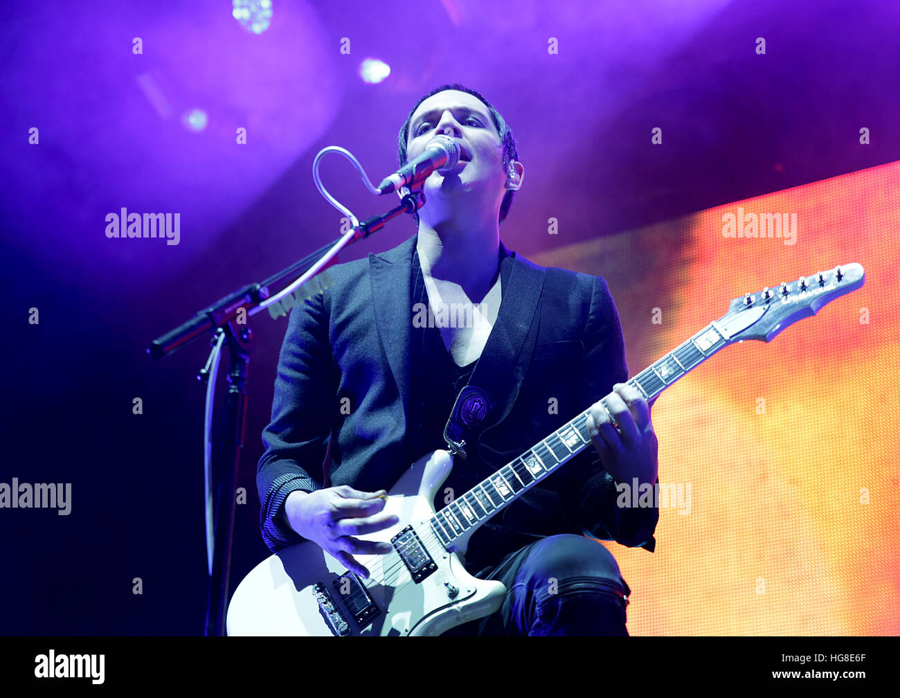 L'exécution de placebo à la Manchester Arena comprend : Placebo, Brian Molko Où : Manchester, Royaume-Uni Quand : 05 déc 2016 Banque D'Images