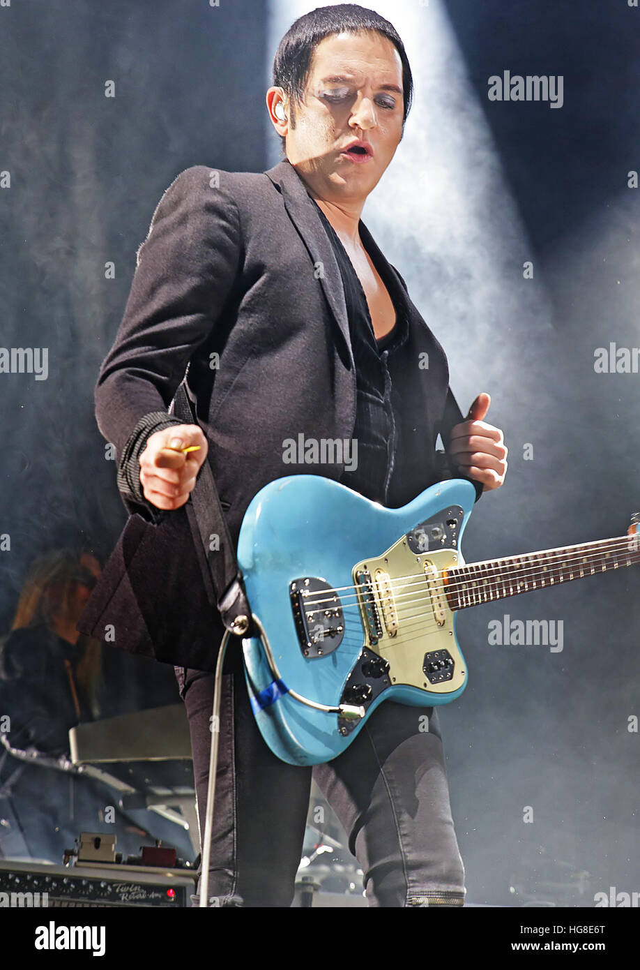 L'exécution de placebo à la Manchester Arena comprend : Placebo, Brian Molko Où : Manchester, Royaume-Uni Quand : 05 Déc 2016 Crédit : Sakura/WENN.com Banque D'Images