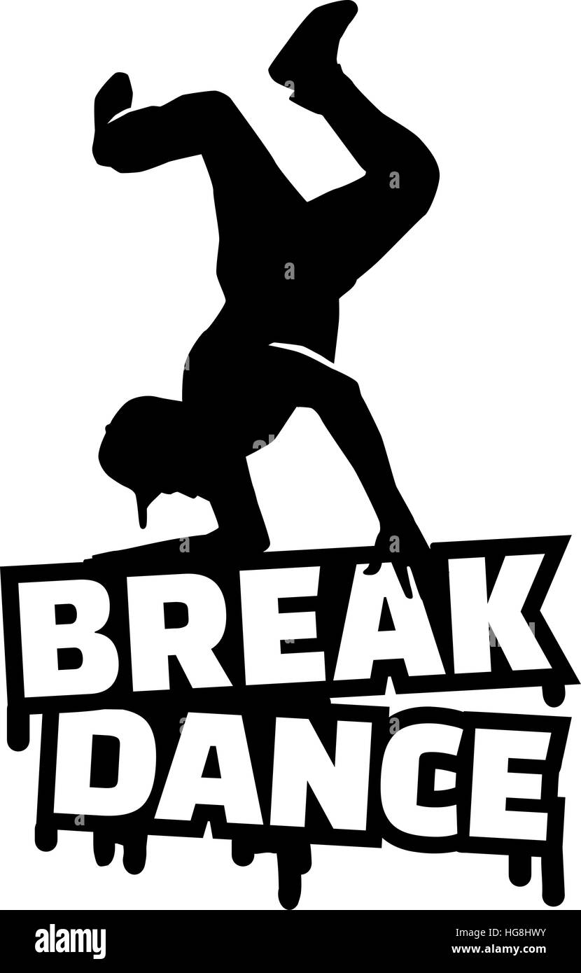 Mot Breakdance avec ossature Illustration de Vecteur