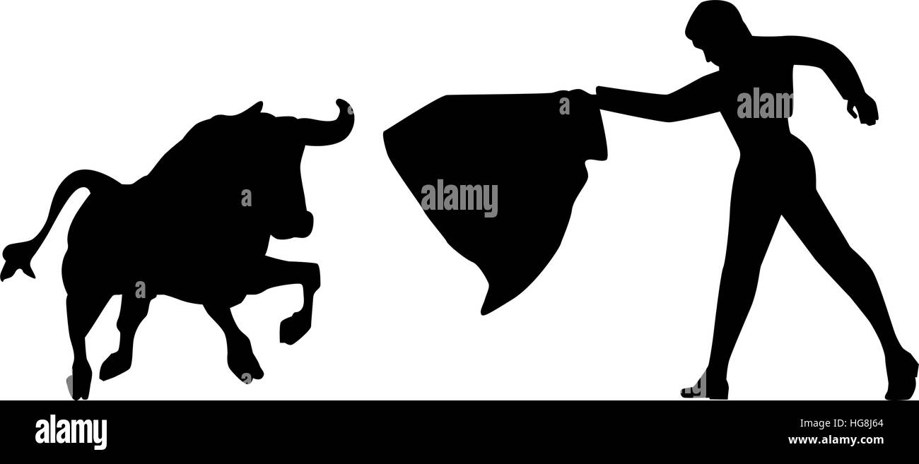 Corrida torero silhouette Illustration de Vecteur