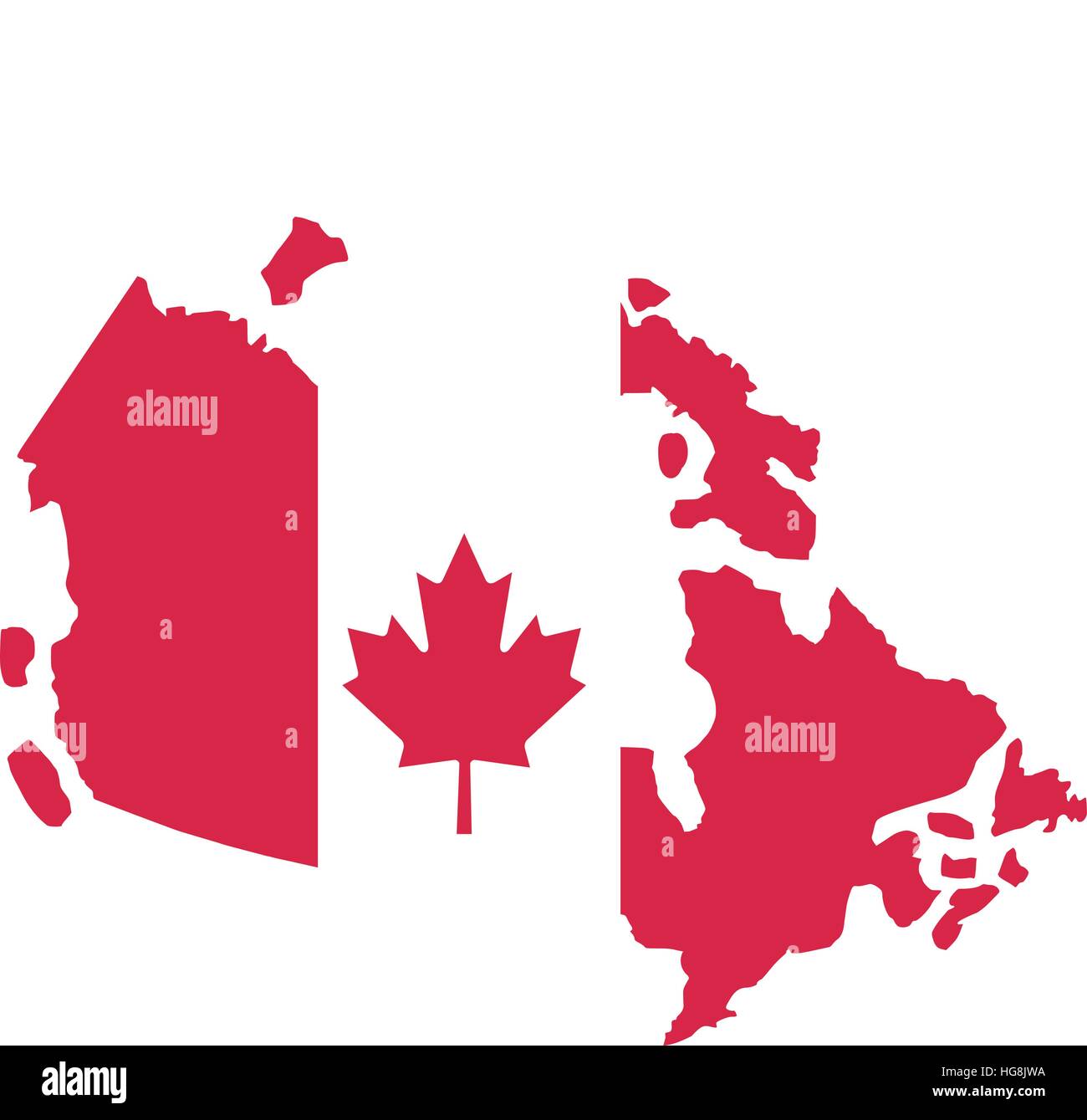 Canada carte avec drapeau canadien Illustration de Vecteur