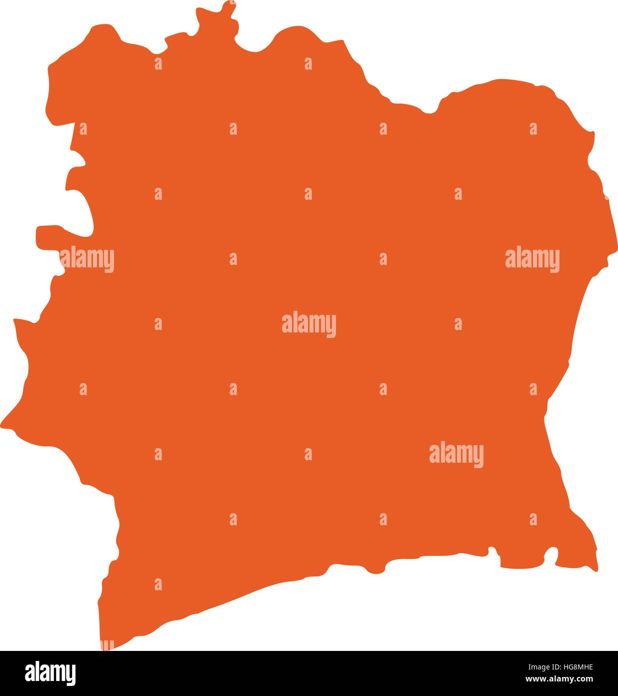Carte de la Côte d’Ivoire Illustration de Vecteur