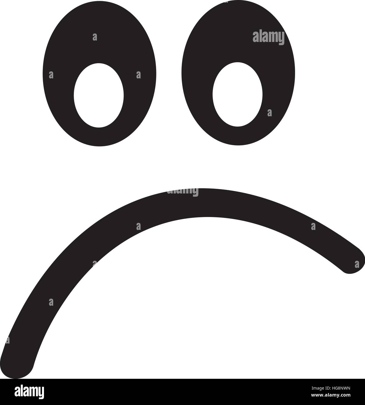 Visage de smiley triste Illustration de Vecteur