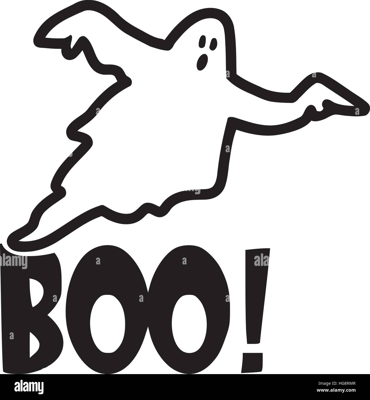 Ghost avec boo mot Illustration de Vecteur