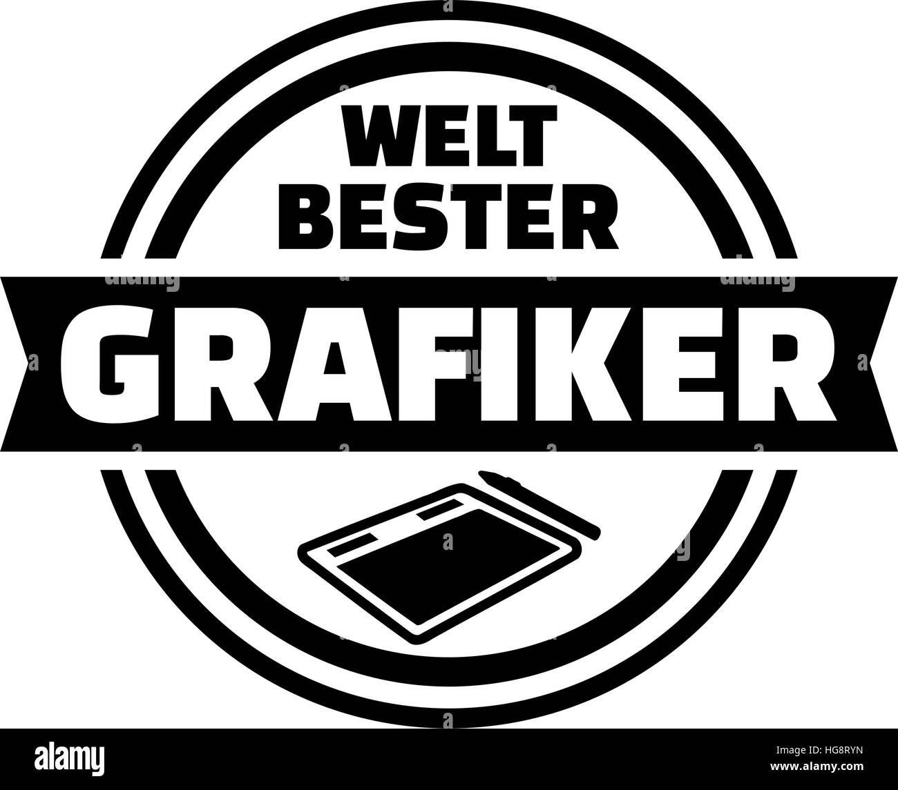World's best Artiste Graphique. Bouton allemand. Illustration de Vecteur